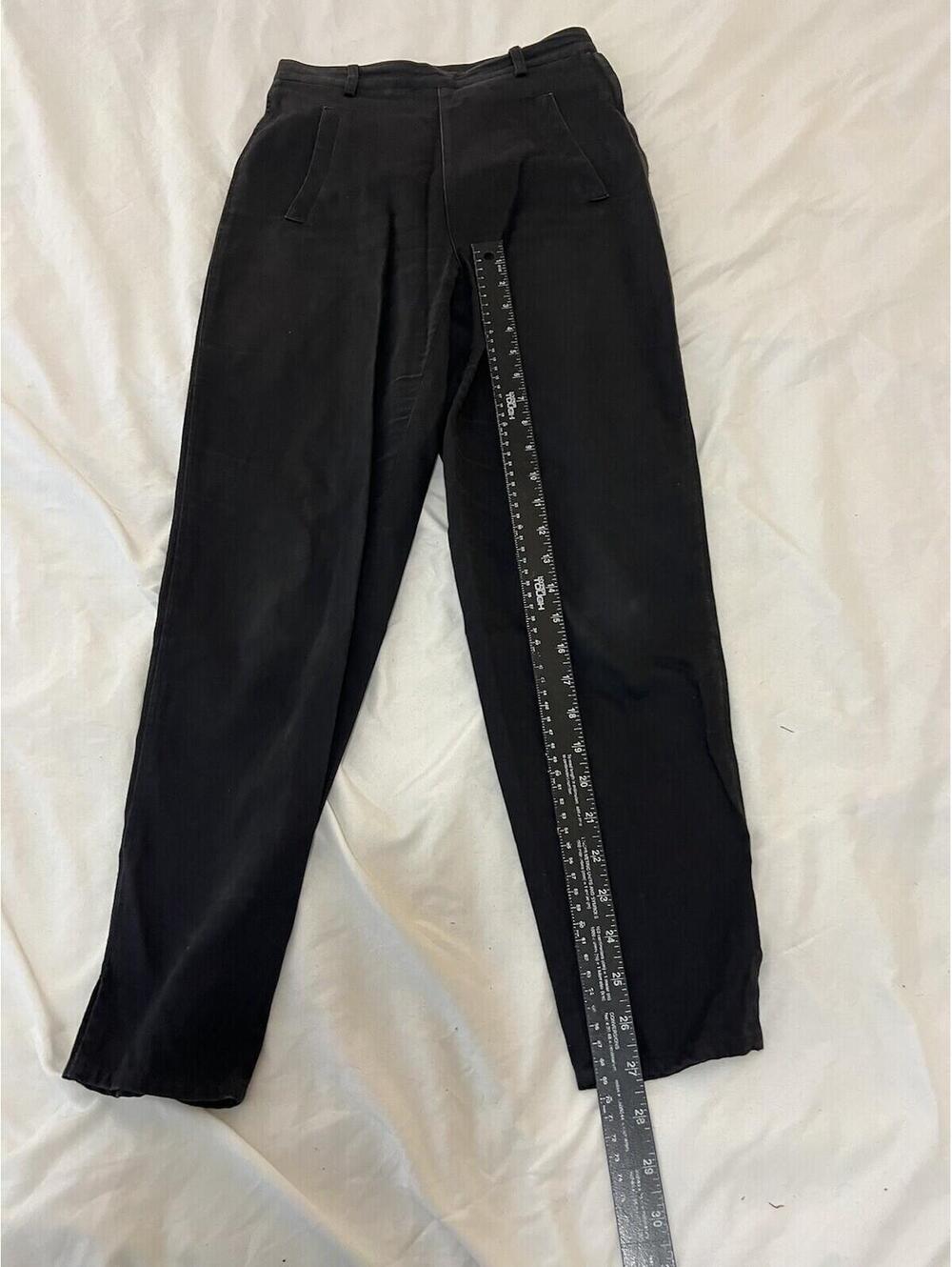 Vintage Mondi Pants Size 4 US Black Linen Cropped 1980s 353